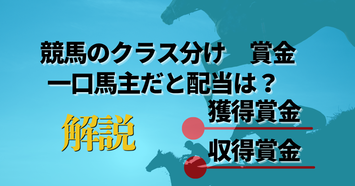 【解説】競馬のクラス分けと獲得賞金と収得賞金の違いについて_一口馬主への配当解説