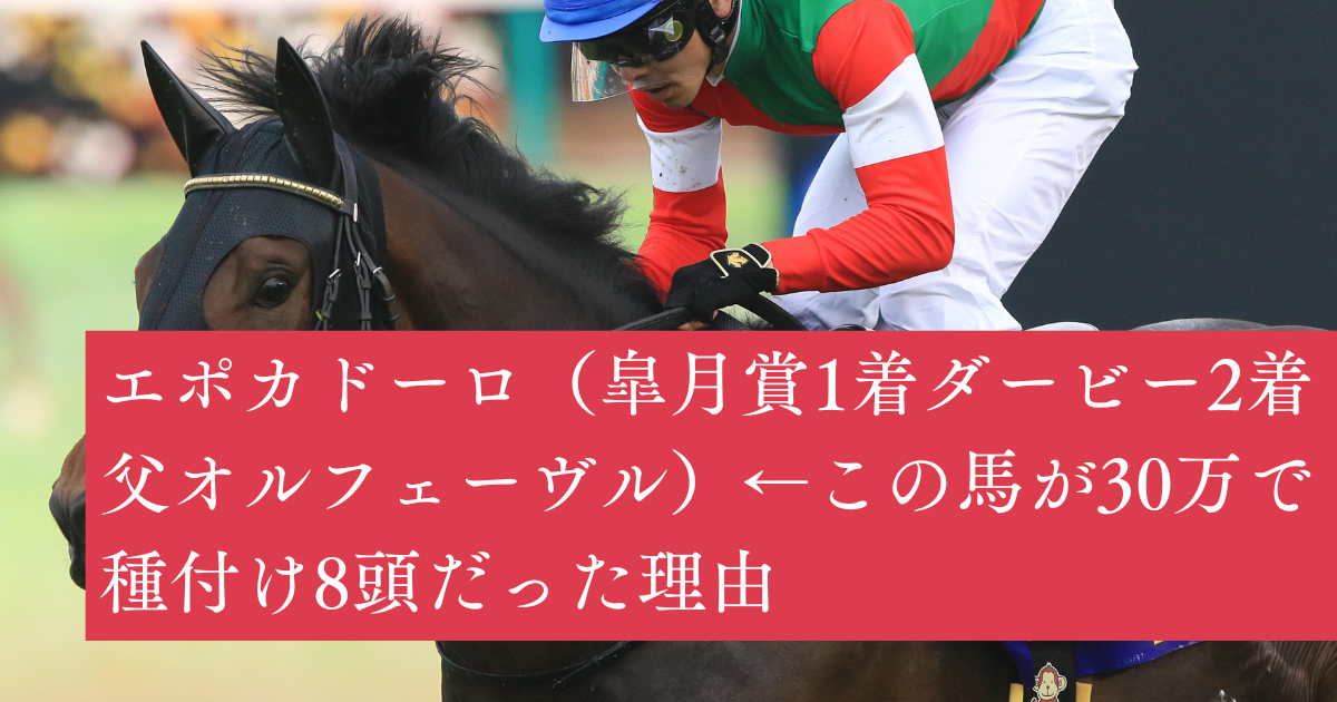 【競馬まとめ】エポカドーロ種付数