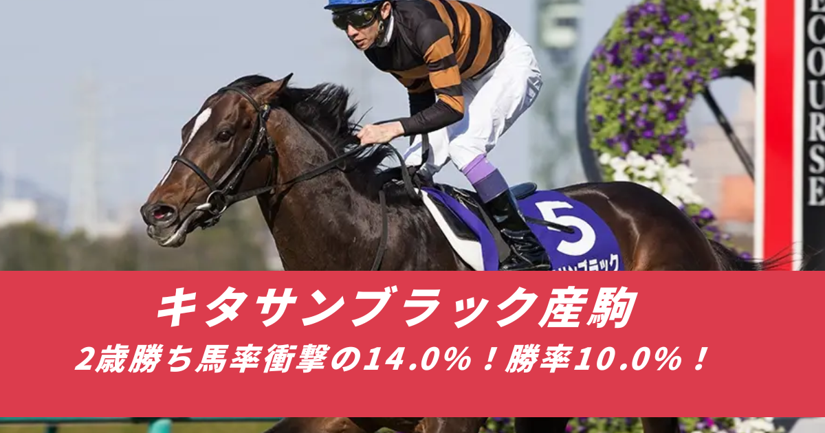 【競馬まとめサイト】キタサンブラック産駒２歳勝ち馬率と勝率種牡馬